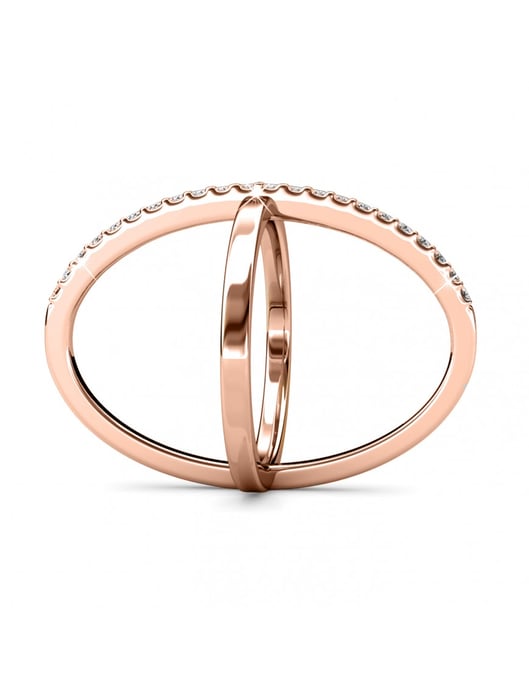 Anillo X Duo - Oro rosa y cristal - Image 4
