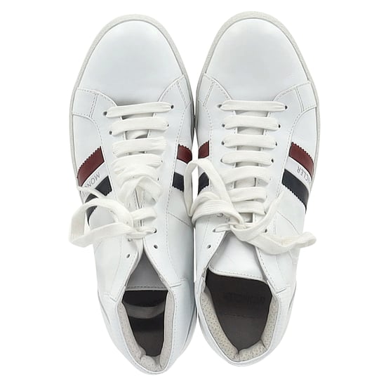 Moncler Monte Carlo Striped High Top Sneakers in White Leather - Image 4