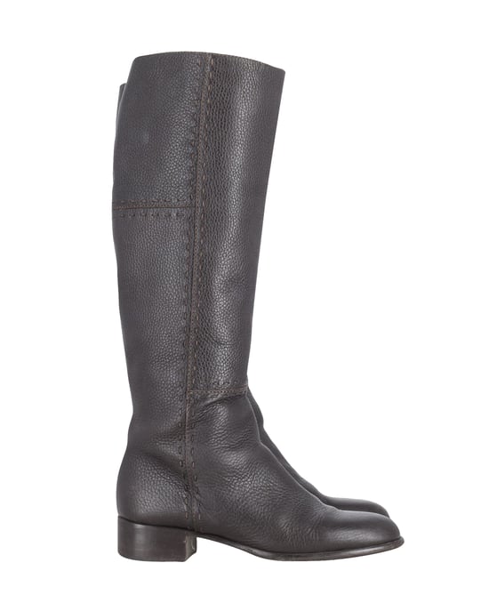 Fendi Knee Length Boots in Black Leather - Image 1