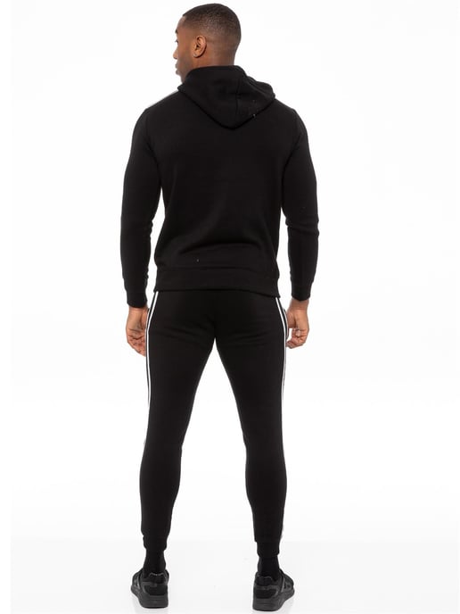 Enzo | Conjunto de chándal con capucha y cremallera para hombre - Negro - Image 2
