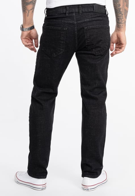 Rock Creek Jeans Straight Leg Schwarz