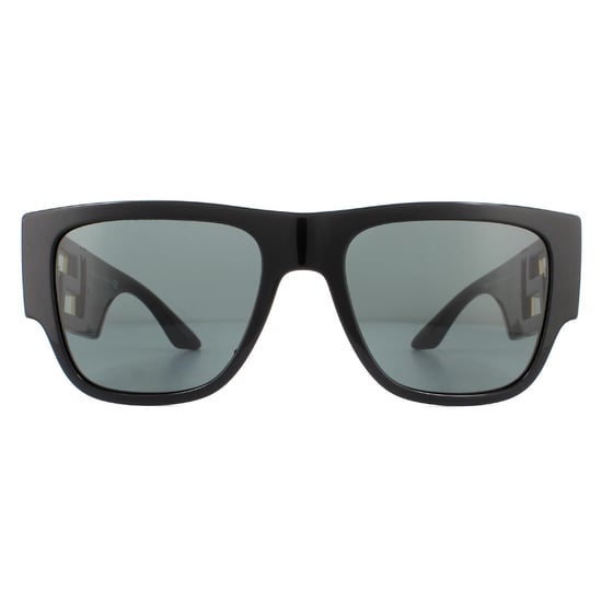 Gafas de sol rectangulares de hombre en negro y gris oscuro de Versace - Image 1