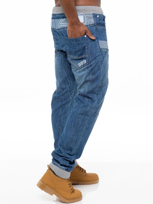 Enzo | Pantalones vaqueros con puños para hombre - Azul - Image 4