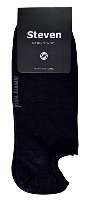 Calcetines Bajos de Lana Merino para Hombre | Steven | No Show Warm Footsies Socks - Negro - Image 2