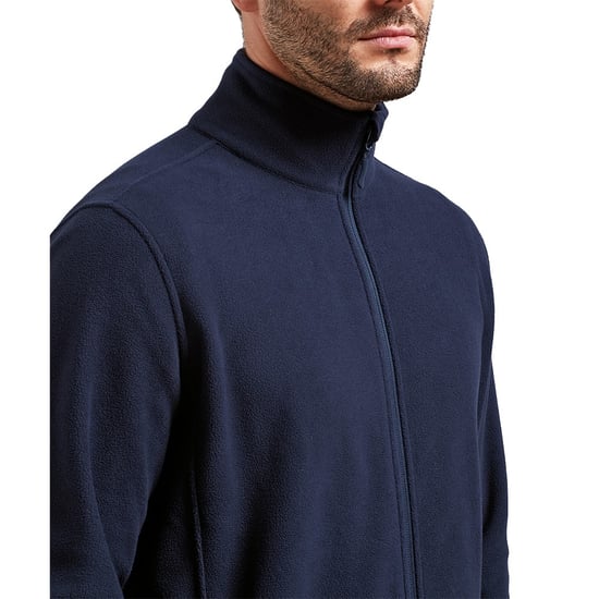 Premier Mens Recyclight Microfleece Full Zip Jacket (Navy)