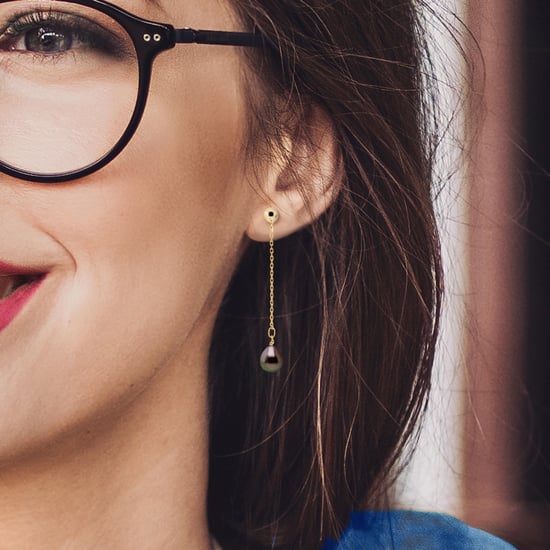 Hanging Earrings - Real Cultured Tahiti Pearls Pear 8-9 mm