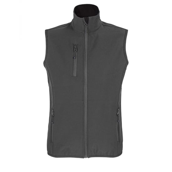 SOLS Womens/Ladies Falcon Softshell Zipped Body Warmer (Charcoal Grey Solid) - Image 1