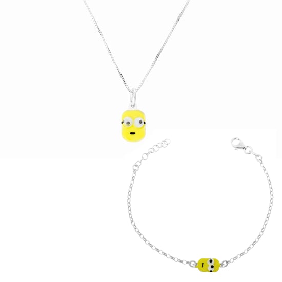 Orphelia 'Minion' Child's 925 Sterling Silver Set: Chain-Pendant + Bracelet - Silver SET-7135 - Image 1