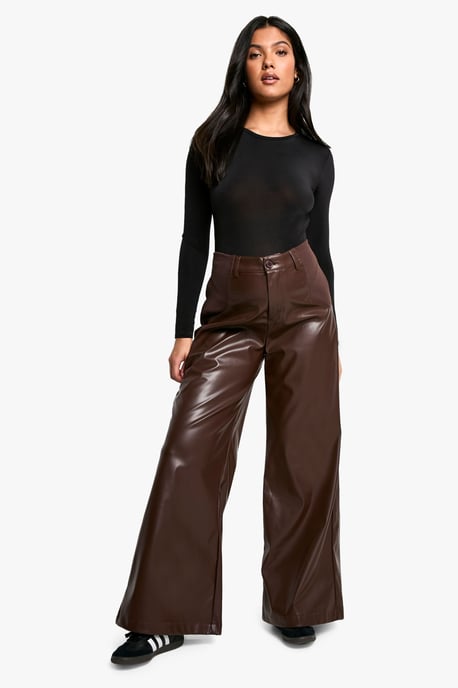 Maternity Over Bump Pu Wide Leg Trouser - Image 1