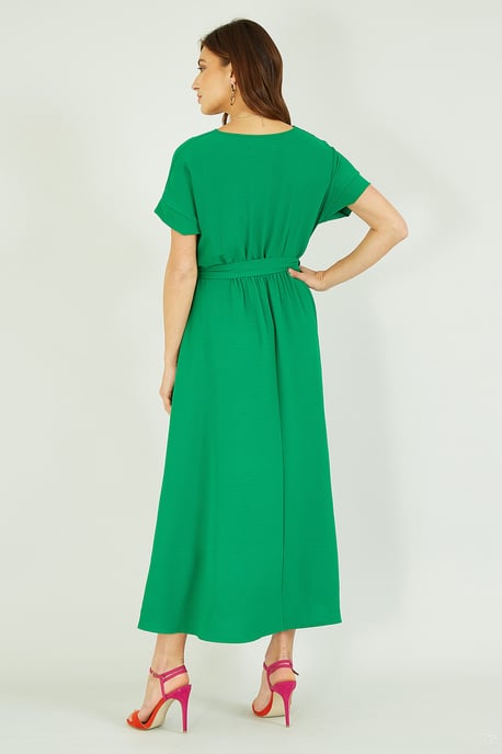 Mela Green Kimono Sleeve Midi Dress
