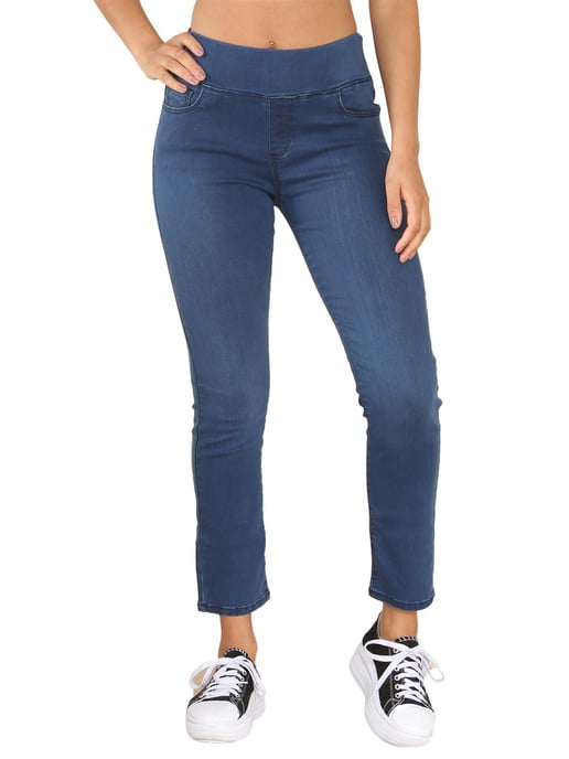 Enzo | Womens Wider Waist Jeans - Azul - Image 2