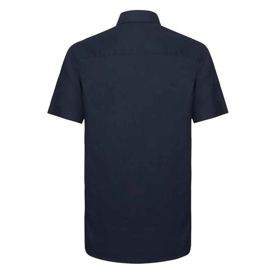 Russell Collection Mens Oxford Tailored Short-Sleeved Shirt (Bright Navy) - Image 2
