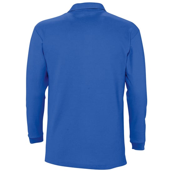 SOLS Mens Winter II Long Sleeve Pique Cotton Polo Shirt (Royal Blue) - Image 2