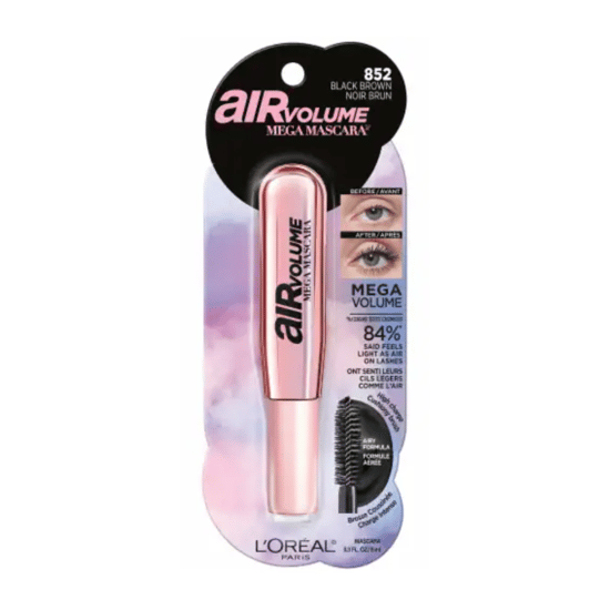 2 x L'Oreal Paris Air Volume Mega Mascara 9ml - 852 Black/Brown