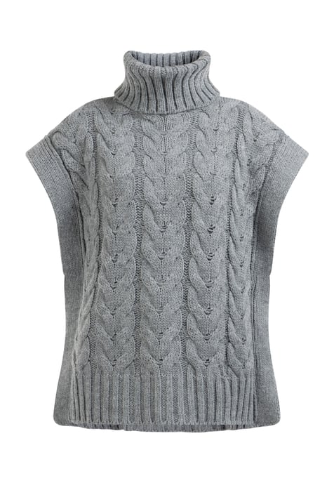 Dreimaster Knitted vest women dark grey melange - Image 1