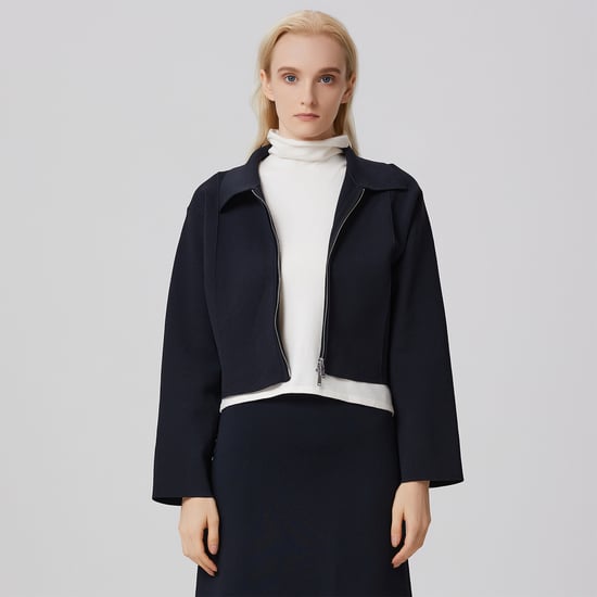 Minimalist front zipper crop jacket - Image 1