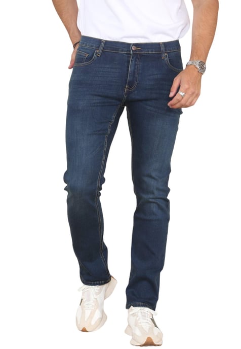 MYT Vaqueros de pierna recta para hombre Denim hiperelástico en azul oscuro - Image 1