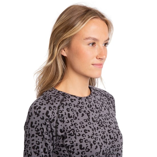 Trespass Womens/Ladies Elianne Leopard Print Base Layer Top (Dark Grey)