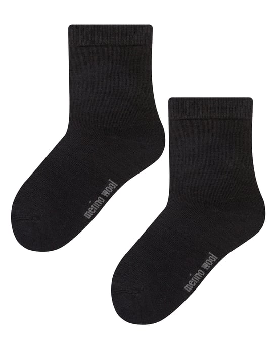 Steven - Calcetines térmicos de lana merina para niños - Negro - Image 1