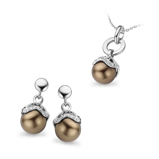Orphelia Women's 925 Sterling Silver Set: Chain-Pendant + Earrings - Silver SET-5028