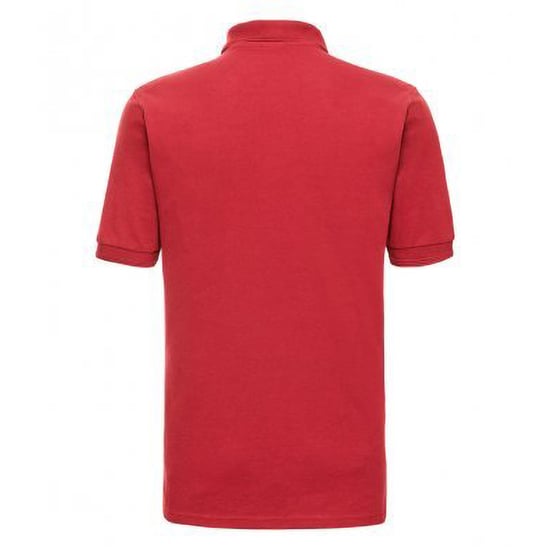 Russell Mens Ripple Collar & Cuff Short Sleeve Polo Shirt (Bright Red) - Image 2