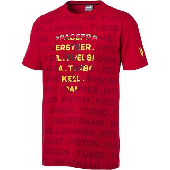 Puma SF Scuderia Ferrari Big Shield Tee Short Sleeve Red Mens T-Shirt 577828 01