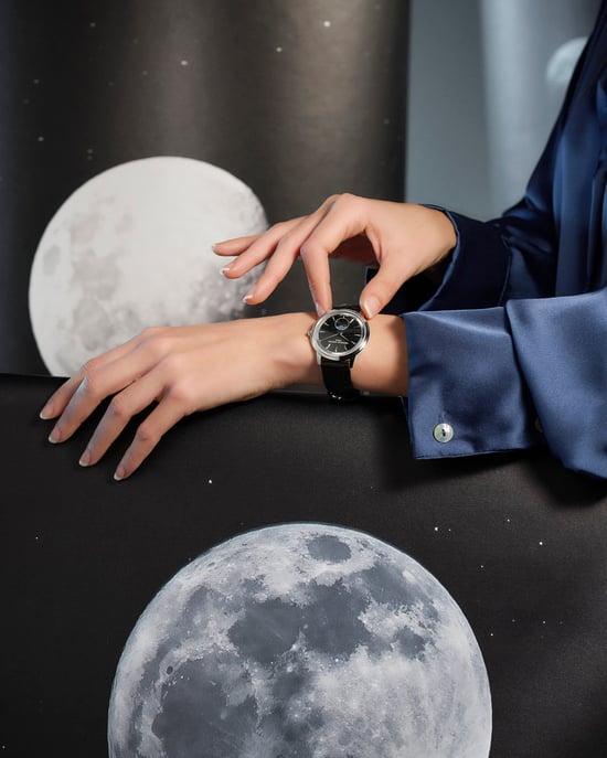 Frédérique Constant Moneta Moonphase Unisex's Black Watch FC-206B3S6 - Image 6