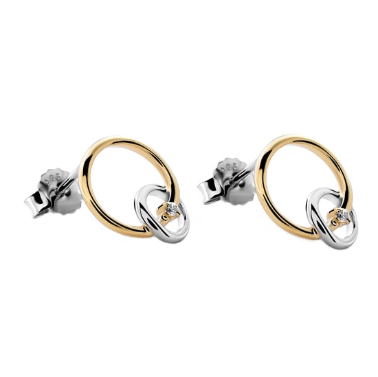 Orphelia 'Antoine' Women's 925 Sterling Silver Stud Earrings - Silver/Gold ZO-7503/1 - Image 3