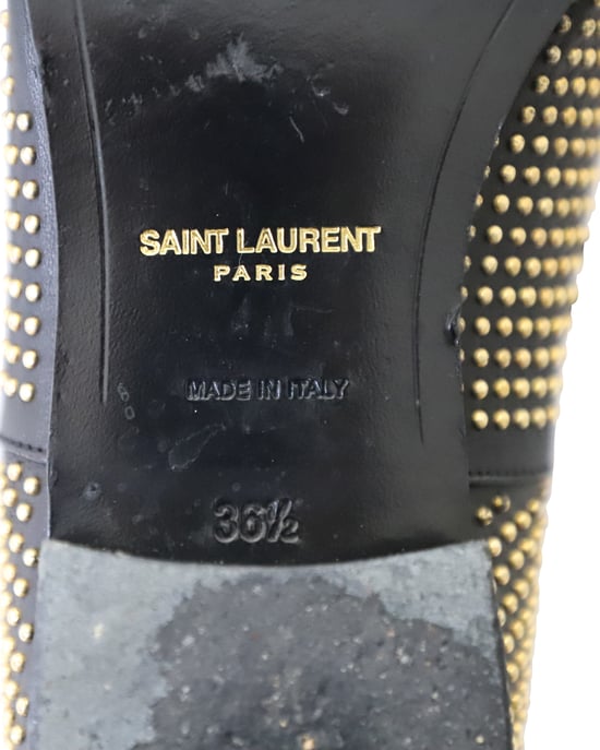 Saint Laurent Studded Accents Oxfords in Black Leather - Image 6