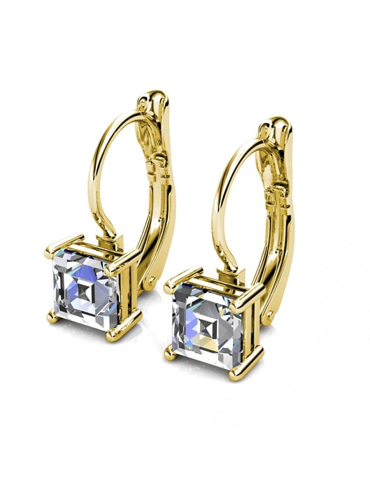 Pendientes Cuadrados - Oro y Cristal - Image 5