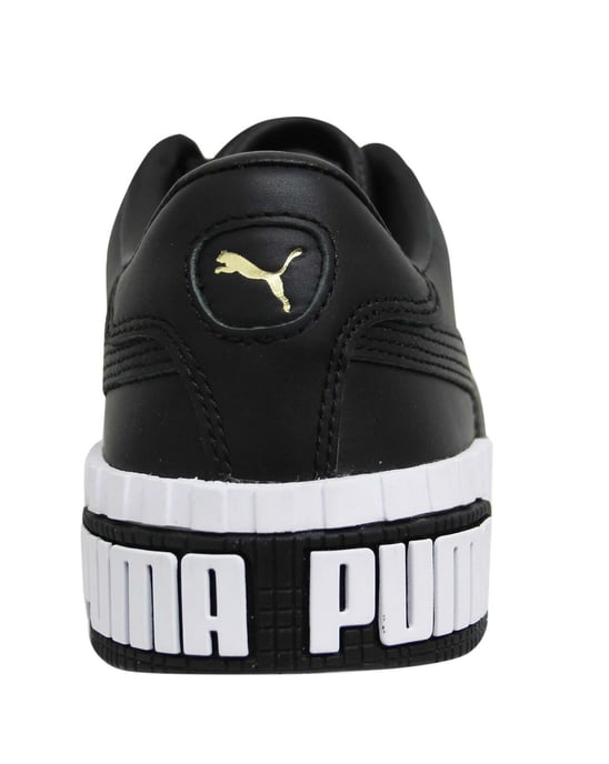 Puma Cali Bold Womens Trainers Black White Leather Lace Up Shoes 370811 03
