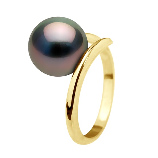 Ring - Yellow Gold - Real Cultured Tahiti Pearl Round 10-11 mm - Image 1