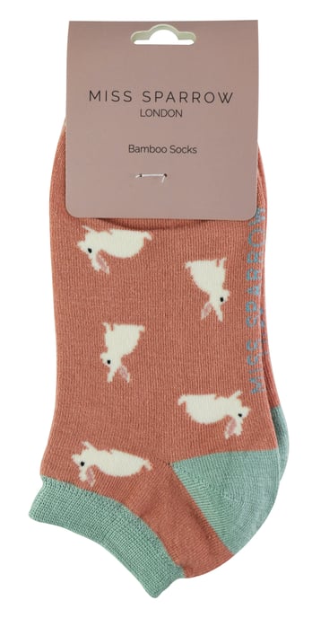 Calcetines de Bambú para Mujer | Miss Sparrow | Calcetines Bajos Transpirables para Mujer - Conejos (Rosa) - Image 2