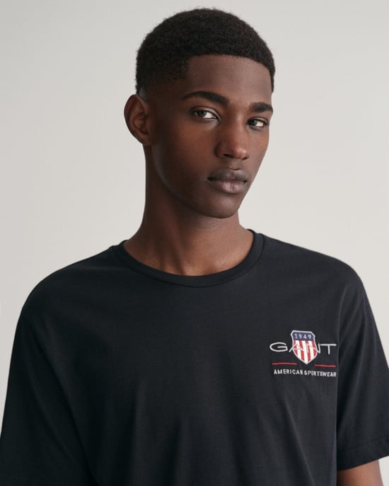 GANT Mens Regular Fit Embroidered Archive Shield T-Shirt - Image 3