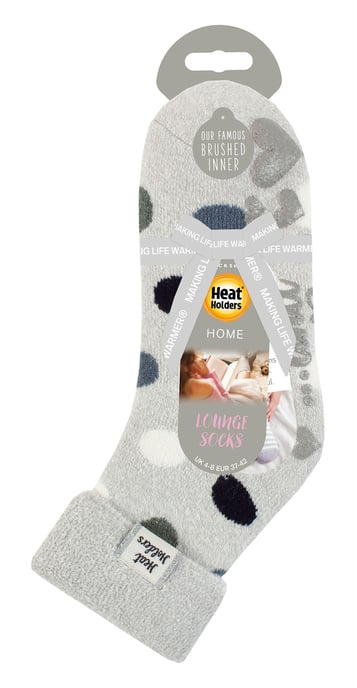 Calcetines de mujer con puño giratorio | Calentadores | Calcetines de invierno - Lunares plateados - Image 2