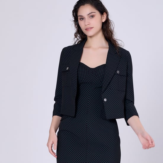 Safari pockets crop jacket with dots print - Image 3