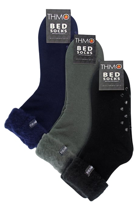 Pack de 3 Calcetines de Cama para Hombre con Agarres | THMO | Calcetines Térmicos Acogedores - Surtidos - Image 2