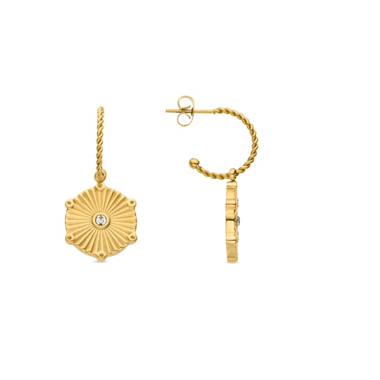 Pendientes Luxenter de Circonita Brillante acabados en oro amarillo de 18K- Rira - Image 1