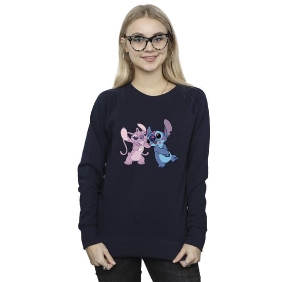 Disney Womens/Ladies Lilo & Stitch Kisses Sweatshirt (Navy Blue) - Image 2