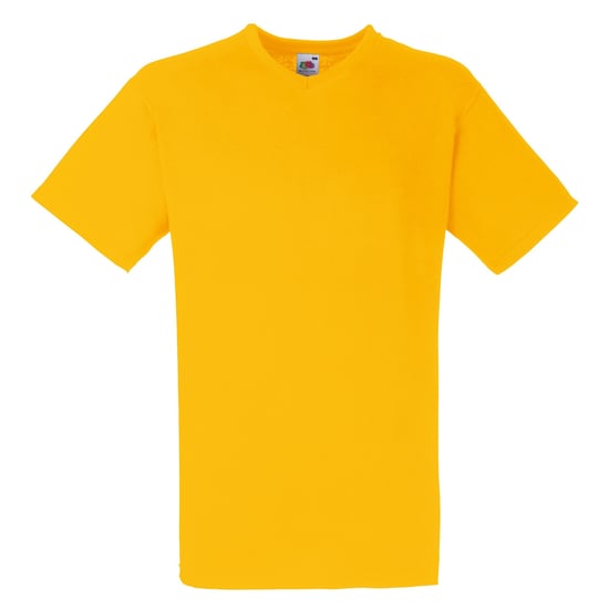 Fruit Of The Loom Mens Valueweight V-Neck, Short Sleeve T-Shirt (Sunflower) - Image 1