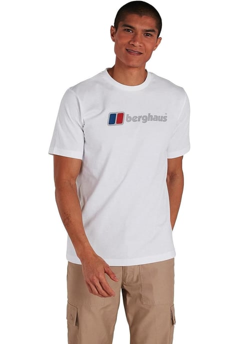 Berghaus Camiseta orgánica con logo grande para hombre en blanco - Image 1