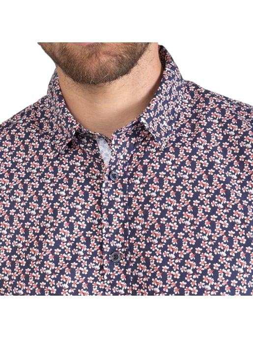 Le Temps Des Cerises Camisa Hombre Floy mit rotem Blumenmuster - Image 3