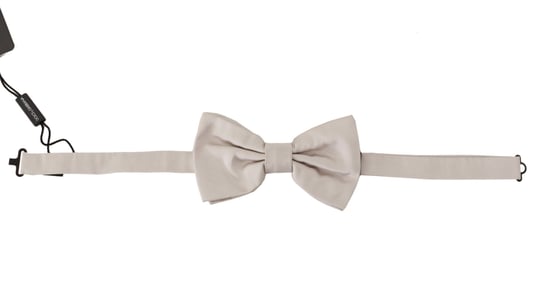 Dolce & Gabbana Gray 100% Silk Adjustable Neck Papillon Men's Tie