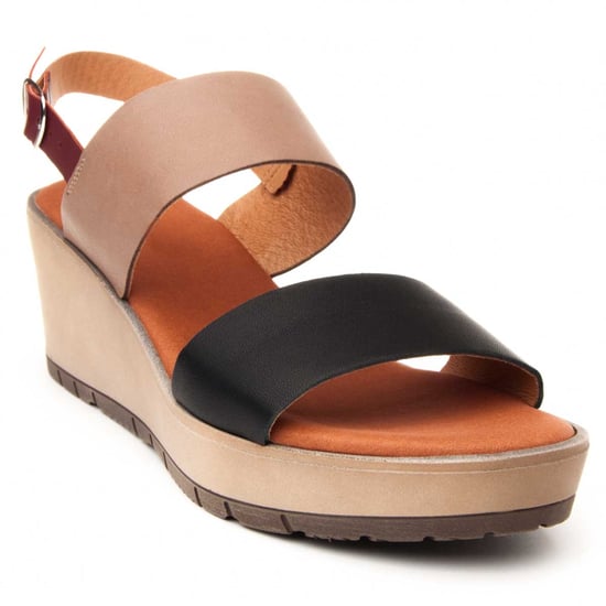 Confortable wedge sandal Purapiel in Black