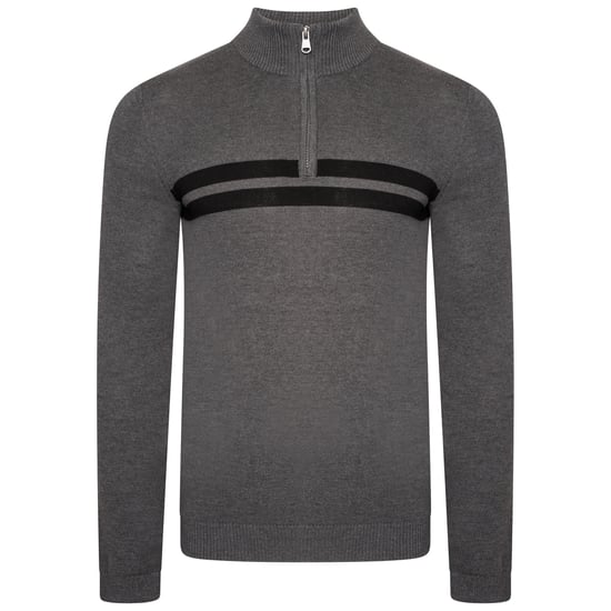 Dare 2B Mens Unite Us Knitted Half Zip Sweatshirt (Charcoal Grey/Black)