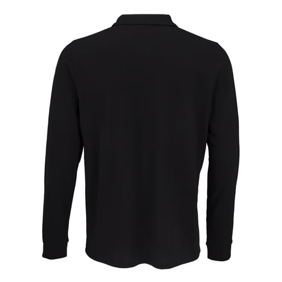 SOLS Unisex Adult Polycotton Long-Sleeved Polo Shirt (Black) - Image 2