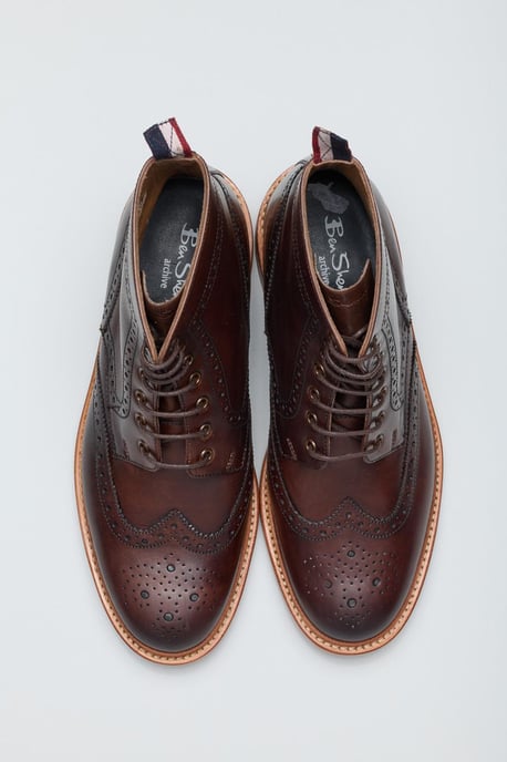 Ben Sherman Arthur Leather Men's Mocha Boots - Image 3