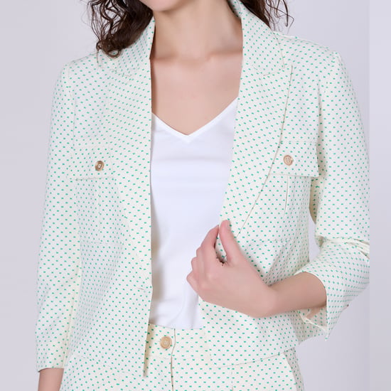 Safari pockets crop jacket with dots print - Image 6