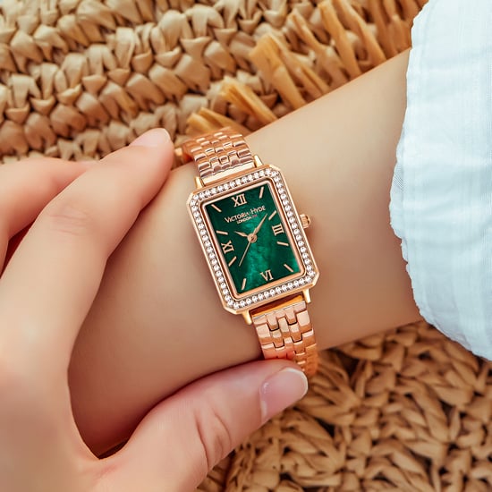 Victoria Hyde Westminster Rose Gold Green Diamond Detail Ladies Watch - Image 4