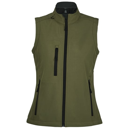 SOLS Womens/Ladies Rallye Soft Shell Bodywarmer Jacket (Dark Green) - Image 1